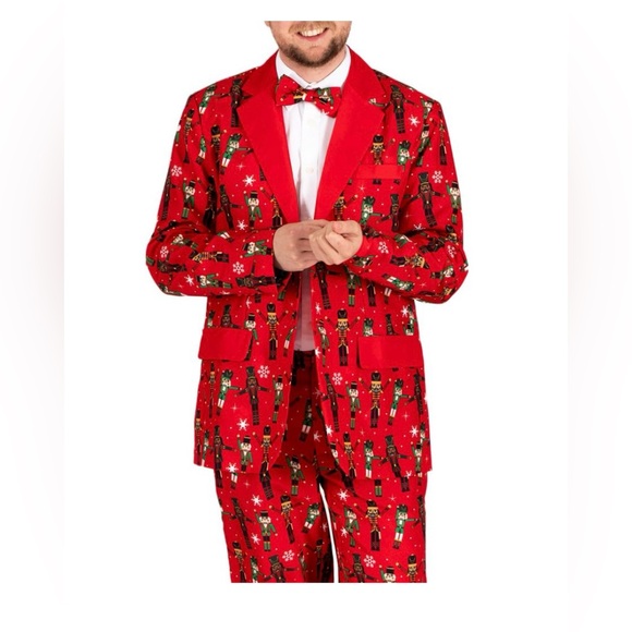 Mens 3 piece Christmas suit lights up- nutcracker red - brand new - Picture 3 of 5